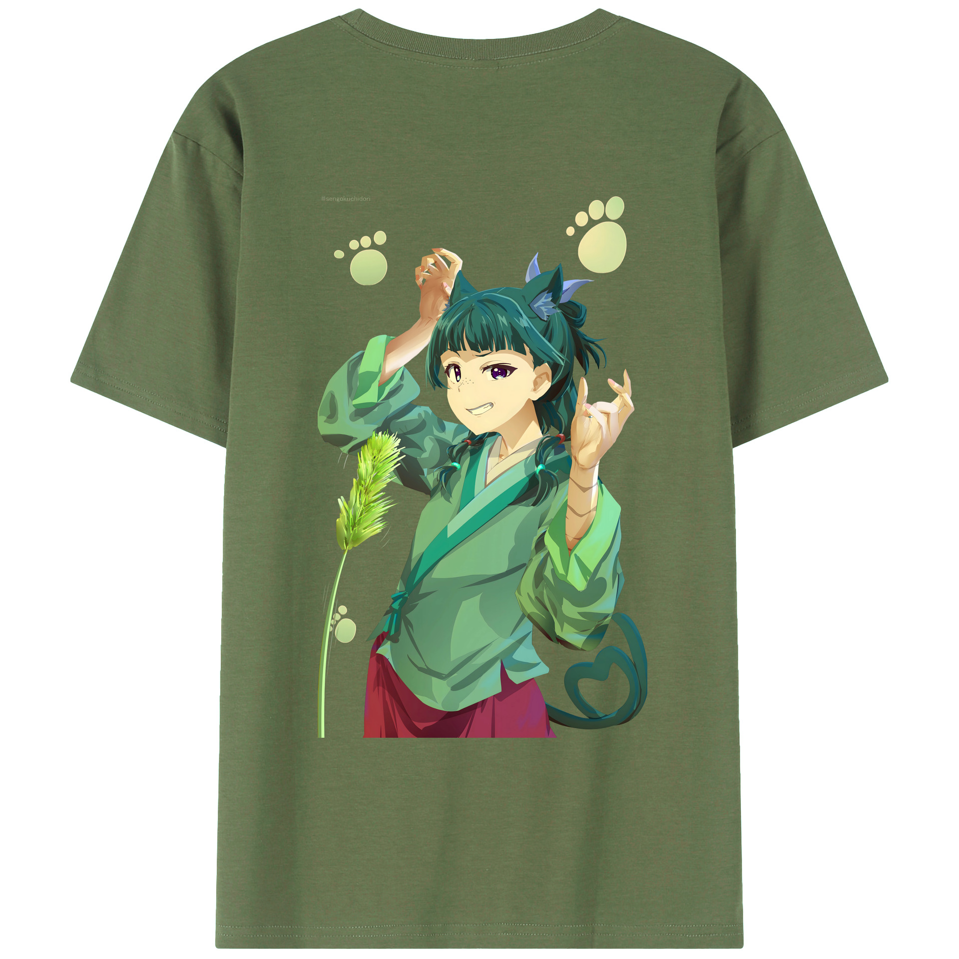 （画像用） 薬屋のひとりごと The Apothecary Diaries 綿100％ メンズ半袖Tシャツ（バックプリント） 通気性